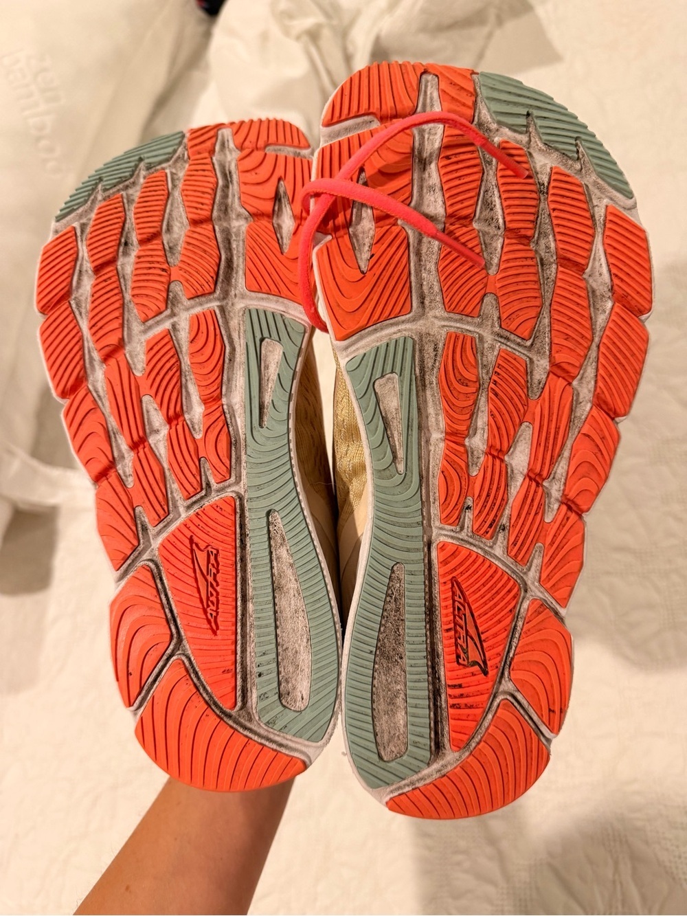 Altra Women's Beige Athletic Shoes with Coral Laces - Picture 7 of 8